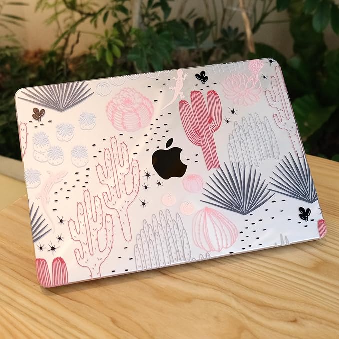 MEEgoodo Case for MacBook Pro 13 inch, Laptop Hard Shell Case with Keyboard & Camera Cover, Cacti