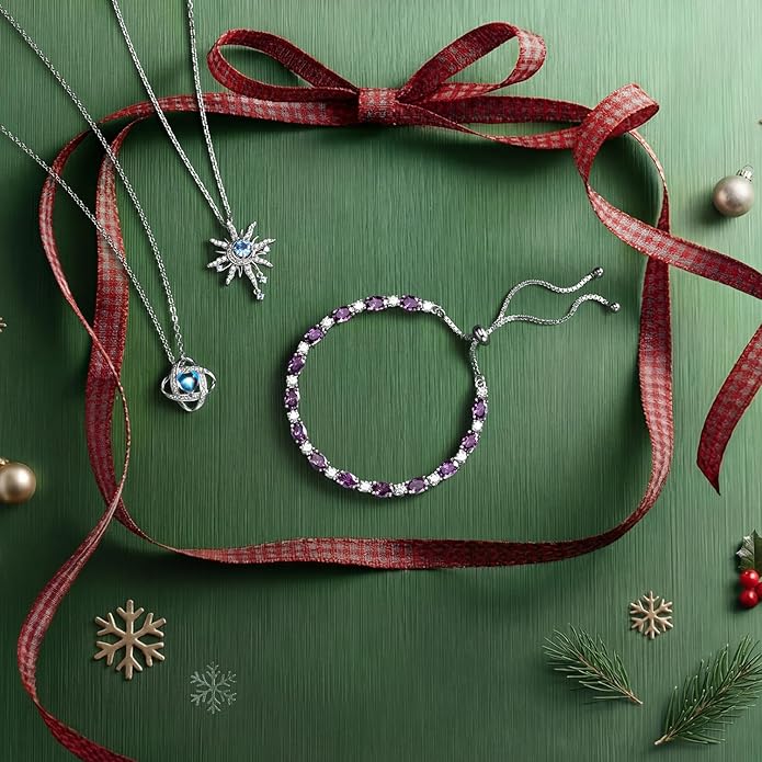 FANCIME Birthstone Tennis Bracelets Sterling Silver Bolo Tennis Bracelets Charm Fine Jewelry Birthday Gifts for Women Mom Wife Her