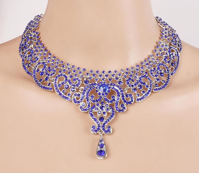 Touchstone Indian jewelry set for women bollywood gold jewellery wedding outfits necklace sets earrings bridal maang tikka fancy costume girls big desi accessories rhinestone in gold or silver tone