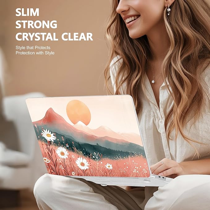 Case for MacBook Pro 13 inch with/Without Touch Bar (2016-2022, M2 A2338 M1 A2289 A2251 A2159 A1989 A1706 A1708), Hard Shell + Keyboard Cover + Dust Plug, Mountains