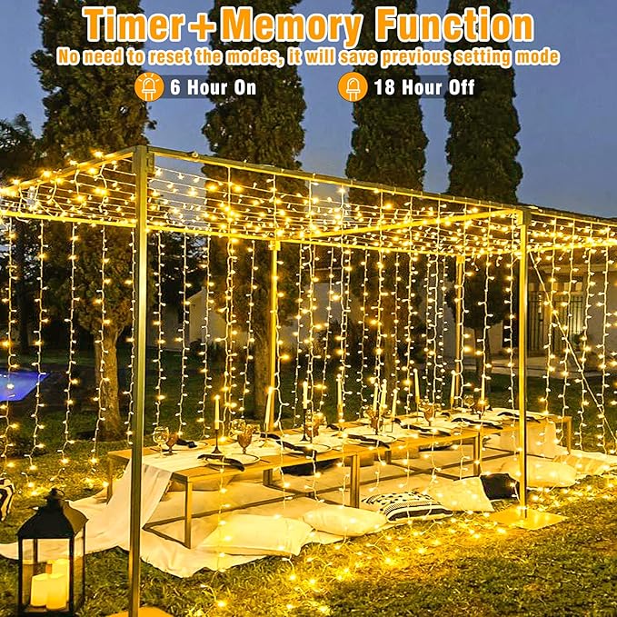 200 LED Christmas Lights Outdoor Indoor 66ft Connectable Twinkle Fairy String Lights 8 Modes Clear Wire, Plug in Warm White Christmas Lights Outdoor Waterproof for Bedroom Xmas Tree Decorations