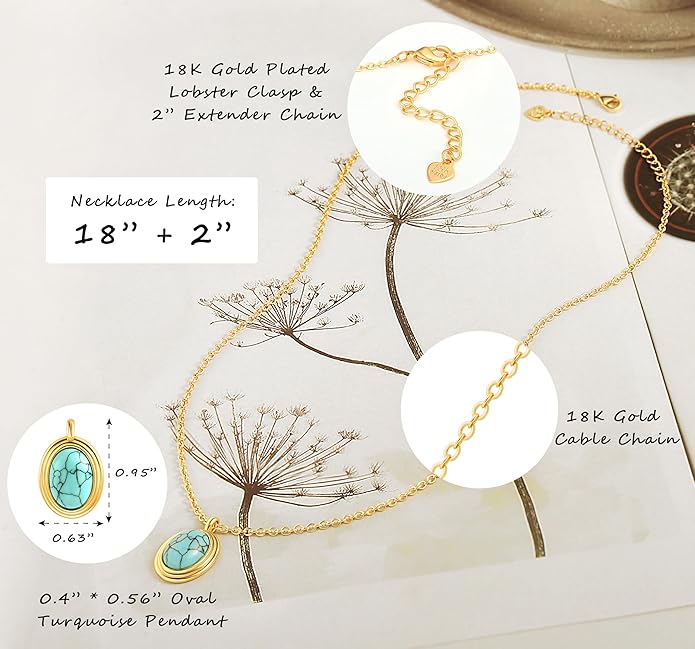 Aobei Pearl 18K Gold Plated Moon Star Lion Evil Eye Love Heart Cross Pendant Necklace Medallion Paperclip Chian Choker Layering Jewery for Women