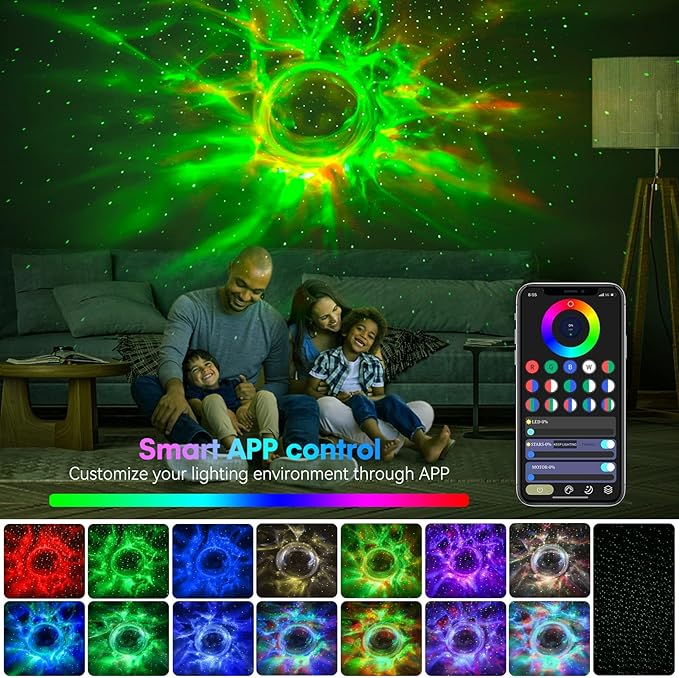Astronaut Robot Star Galaxy Projector, Night Light with White Noise, Music Speaker, Timer, App Control Starry Nebula Ceiling Projector for Adult Kid's Bedroom Decor Birthday Gift