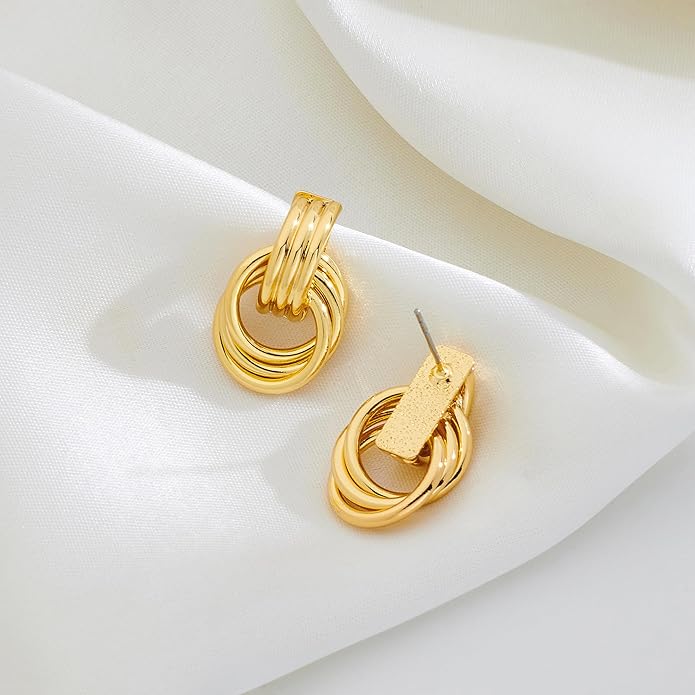 Gold Geometric Drop Dangle Earrings for Women Long Link Dangle Earrings Jewelry Gift