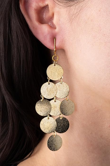 Aloha Earrings Gold Tone Non Pierced Clip On Dangling Earrings