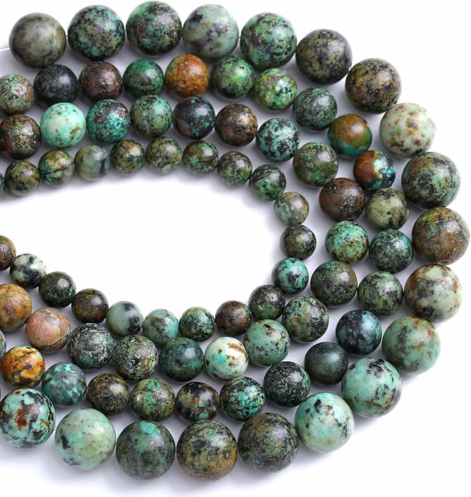 6mm 60pcs Natural Stone Green African Turquoise Spacer Loose Beads for Jewelry Making DIY Bracelet Necklace