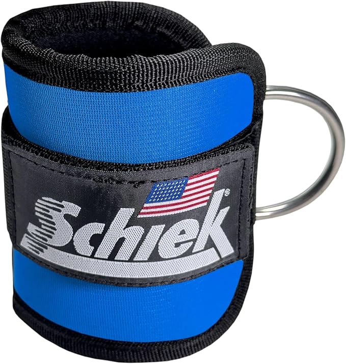 Schiek Sports 1707 Ankle Cuffs - Ideal for Glute Kickbacks and Cable Machine Workouts - Durable and Built To Last