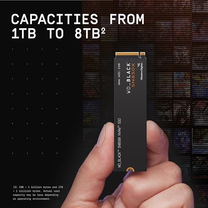 WD_BLACK 2TB SN850X NVMe Internal Gaming SSD Solid State Drive - Gen4 PCIe, M.2 2280, Up to 7,300 MB/s - WDS200T2X0E