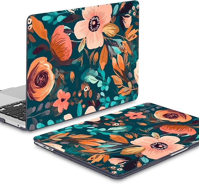Mektron for MacBook Pro 13-inch Case 2022 2021 2020 Release A2338 M2 M1 A2289 A2251, Printed Plastic Hard Shell Cover for New MacBook Pro 13.3-inch Touch Bar Fits Touch ID，Abstract Florals