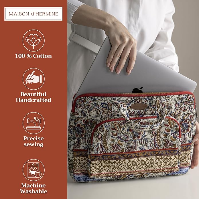 Maison d'Hermine Laptop bag with front pocket Stain and water repellent Cotton canvas