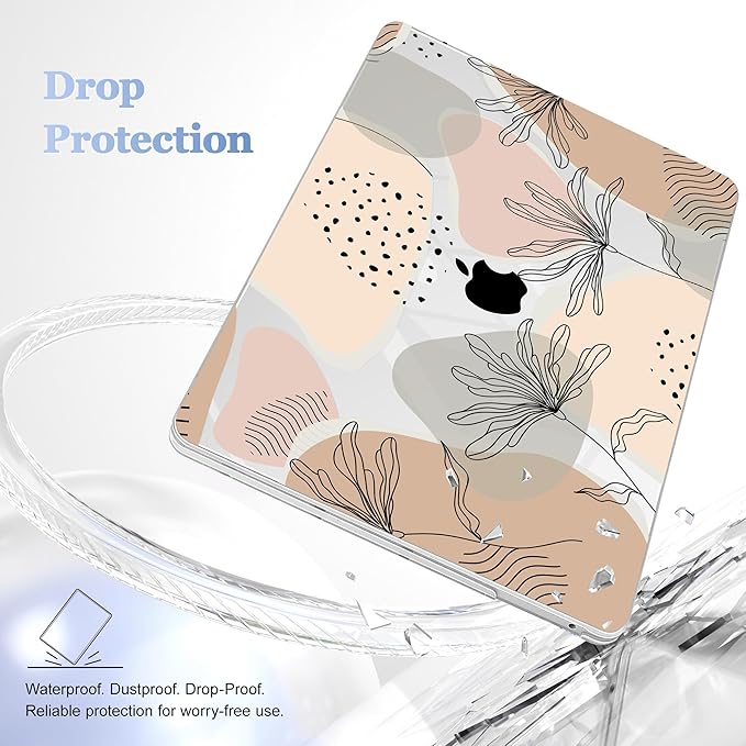 May Chen Compatible with MacBook Pro 13 inch Case 2022 2021 2020 Release Models A2338 M2 M1 A2251 A2289, Hard Hard Shell Case with Keyboard Cover for MacBook Pro 13 inch, Flowers and Leaves