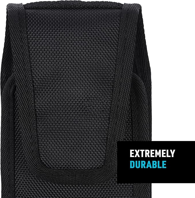 Nite Ize Clip Case Cargo Universal Rugged Holster - Cell Phone & Card Holster Pouch - Durable Phone Holder Clip for Belt - Utility Belt Pouch with Rotating Flex-Clip - XL, Vertical