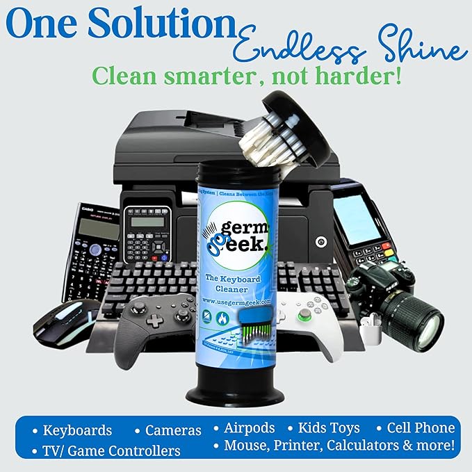 Keyboard & Electronics Cleaning Kit | Patented Precision Brush | Multi-Purpose Tool for MacBook, Laptop, Phone & AirPods | USA-Made, Eco-Friendly & Safe Computer Cleaner