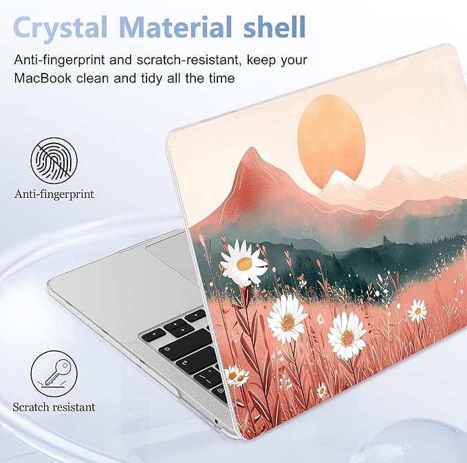 Case for MacBook Pro 13 inch with/Without Touch Bar (2016-2022, M2 A2338 M1 A2289 A2251 A2159 A1989 A1706 A1708), Hard Shell + Keyboard Cover + Dust Plug, Mountains