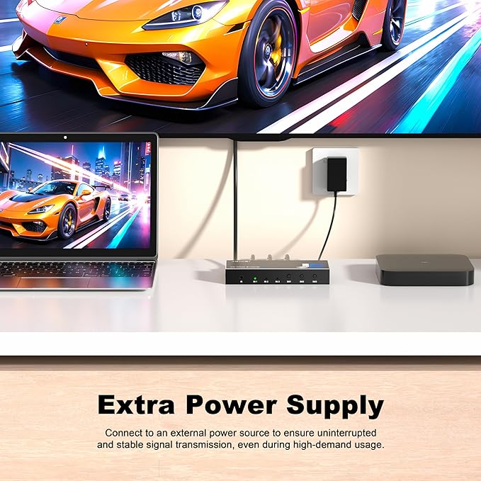 HDMI Switch 3 in 1 Out 4K@60Hz, 3 Ports HDMI Switcher Selector with Remote, Support HDCP 2.2 HD R 10+ Dolby Vision/Atmos 18Gbps CEC for Apple TV Game PC PS4 5 Pro Xbox Roku