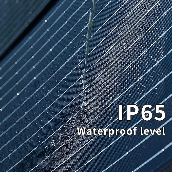 BLUERISE 60W Solar Panel Monocrystalline ETFE Cover Portable Foldable Solar Charger for Portable Power Station Generator, iPhone, Ipad, Laptop USB QC 3.0, Typc C Output for Outdoor Camping Van RV Trip