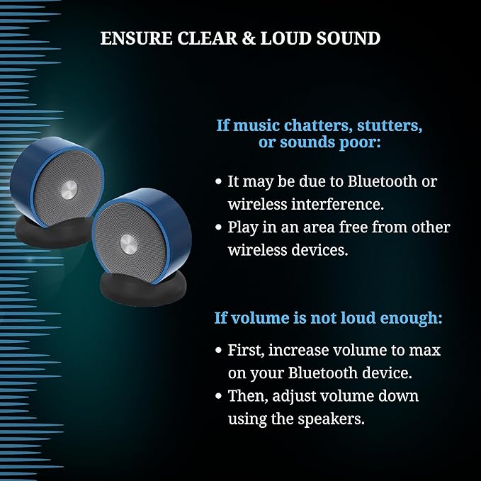 Paired Bluetooth Speakers - Surround Sound Stereo Pairing Linkable for Home TV Car