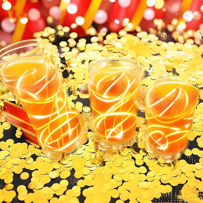 Gold Table Confetti 0.59 inch Metallic Foil Confetti for Wedding Birthday Party Confetti Decoration (2.12 oz /1 pack)