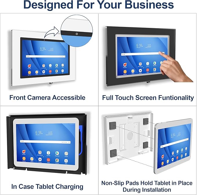 TABcare Locking Anti-Theft Metal Case for Samsung Galaxy TAB A9+ 11" Tablet for Kiosk, POS, Store, Show Display, Time Clock (TAB A9+ 11, Black)