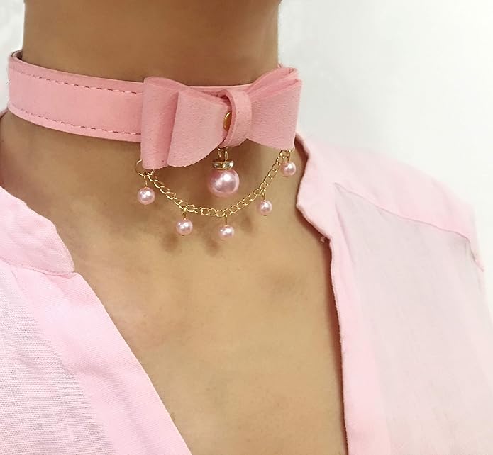 Bell Choker Collar Necklace Lolita Bow Collar Cat Kitty Velvet Necklace
