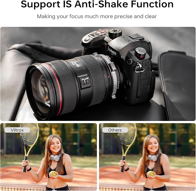 VILTROX EF-M1 Pro Lens Adapter, Auto Focus Ring Mount Adapter Lens Converter with Security Lock Compatible with Canon EOS EF/EF-S Lens to M4/3 MFT GH4 GH5 GF6 GX7 E-M5 E-M10II E-PL5 Cameras