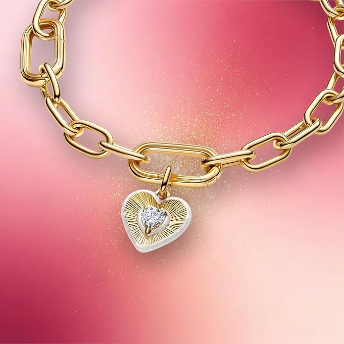 Gold Heart Family Charms Bead for Bracelets and Necklaces Jewelry Charm for Women Valentine Mother's Day