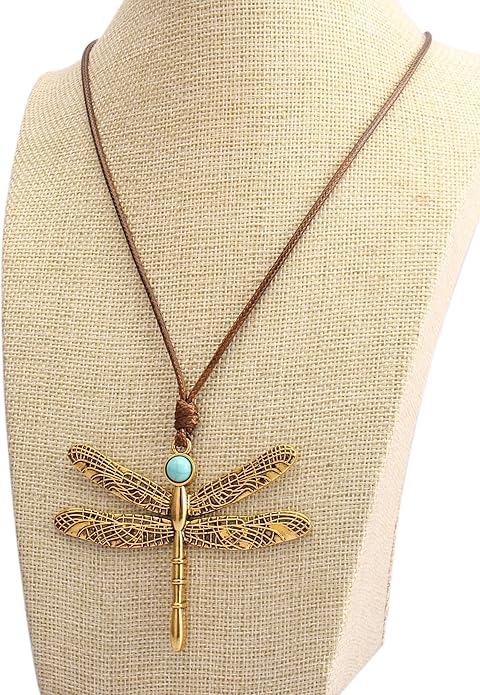 GelConnie Boho Necklaces for Women Vintage Silver Circles Long Pendant Necklace Cowgirl Sweater Necklace Adjustable Leather Choker Necklace for Women
