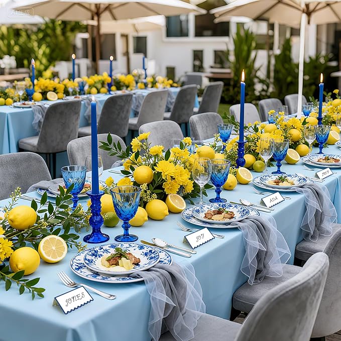 150 PCS Blue Scalloped Place Cards 2 x 3.5 Inch Blank Tented Place Card Name Cardstock Seat Assignment Label Card Reserved Table Signs Seating Signs for Birthday Party Wedding Setting