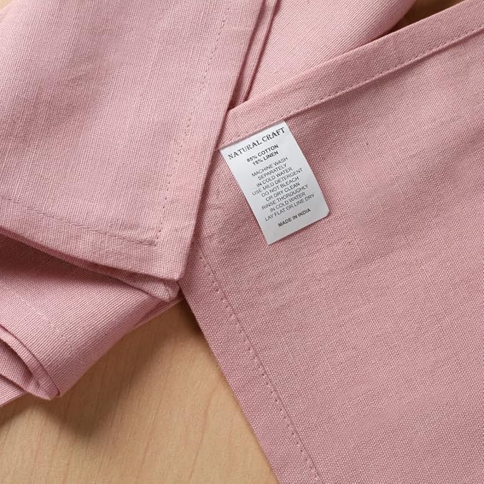 Pink Cloth Napkins Set of 12 Bulk Cotton Linen, Soft Durable Washable - Ideal for Dinner Farmhouse Party Wedding Spring Summer Easter - Perfect Everyday Use Blush Pink, Easter Special