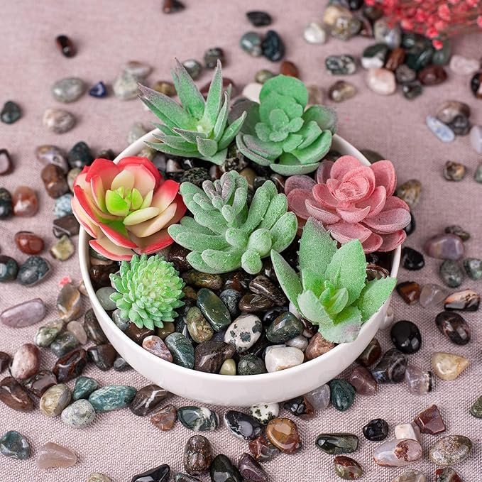 Polished Ocean Jasper Crystal Chips Set, 0.4", 128 Pcs - Handpicked Tumbled Stones and Crystals Bulk for Healing, Reiki, Meditation, Witchcraft and Home Decor