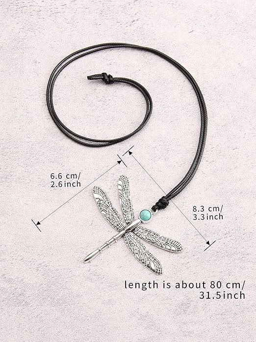 GelConnie Boho Necklaces for Women Vintage Silver Circles Long Pendant Necklace Cowgirl Sweater Necklace Adjustable Leather Choker Necklace for Women