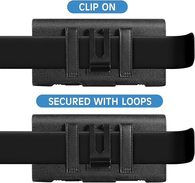 BECPLT Compatible with iPhone 13 Mini 12 Mini SE2 8 7 6 6s Holster Case, Nylon Holster Belt Case with Clip/Loops Belt Pouch Holder for iPhone SE 2022 8 7 6 6s Galaxy S7 - Built in ID Card Slot