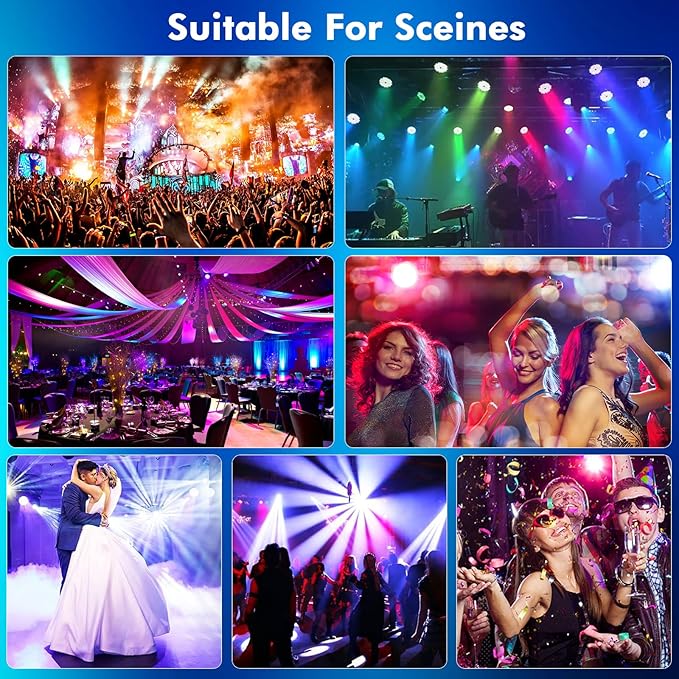 Rechargeable LED Par Can Lights, RGB Battery Powered Stage Light Uplights, Party Lights with Sound Activated Remote & DMX Control for Festival Event Wedding Bar Church（4 Pack