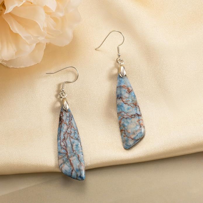 SELOVO Jasper Stone Earrings for Women Trendy Dangle Earrings Fishhook Drop Earrings