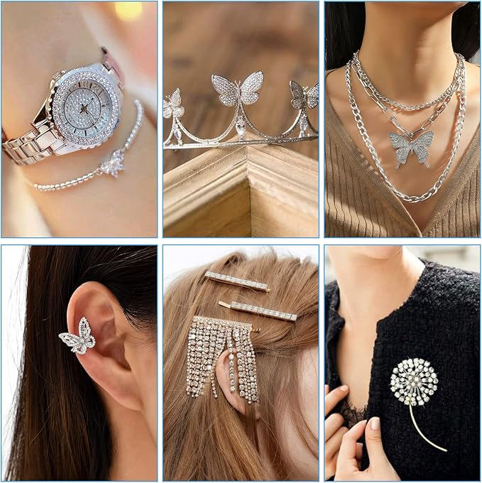 Fashewelry 50Pcs Tiny Cubic Zirconia Faceted Rhinestone Cabochons 1mm 2mm 3mm 4mm 5mm Clear Pointed Back Crystal Diamante Gems for Nail Art Craft Replacing Jewelry