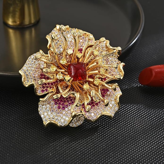 Brooch Pins For Women Fashion, Flower Brooches Jewelry For Women Floral Series Brooches And Pins Designer Lady's Costume