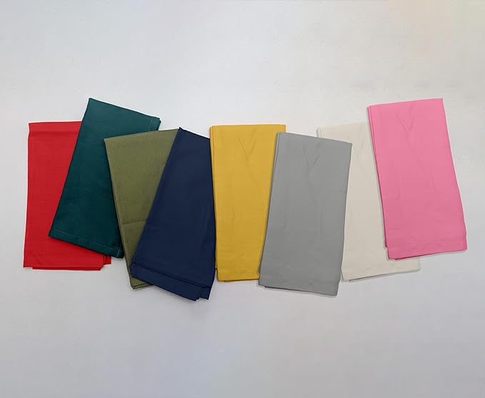Ruvanti Premium Cloth Napkins Set of 12, 18x18 Inches, 100% Cotton, Washable, Soft & Absorbent, Perfect for Wedding, Christmas, ‎Thanksgiving Dinners - Multi Colors