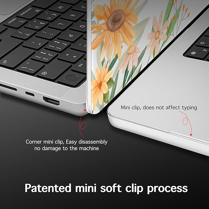 for MacBook Pro 16 inch Case 2021 2022 2023 2024 Release A3186 A3403 M4 A2991 M3 A2780 M2 A2485 M1 Pro/Max, Hard Shell Case with Screen Protector & Keyboard Cover, Spring Flowers