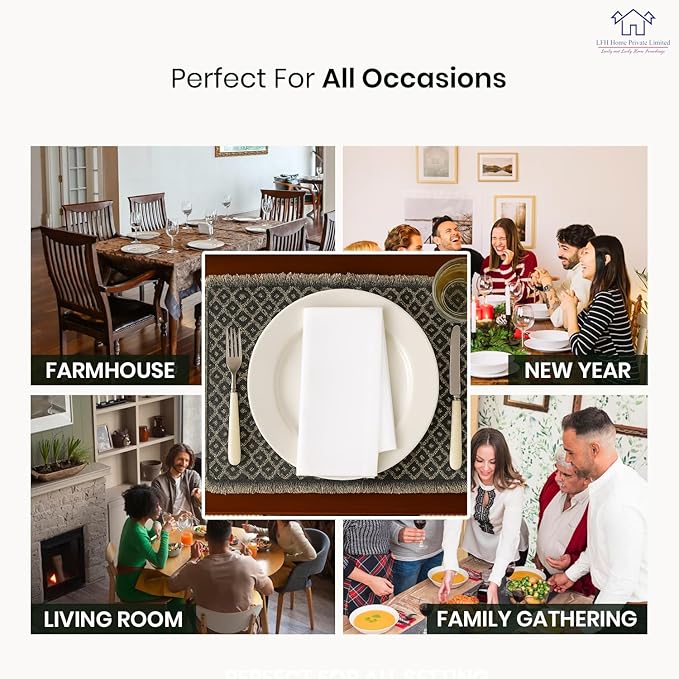 LFH Home Cotton Rich Metered Napkins for Dining Table Set of 12, Elegant Cloth Napkins for Wedding Party or Everyday Use Machine Washable Durable Reusable and Soft for Hosting 18x18 Inch - White
