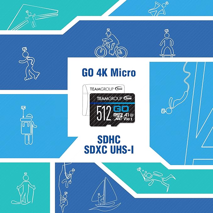 TEAMGROUP GO Card 128GB x 2 Pack Micro SDXC UHS-I U3 V30 4K for GoPro & Action Cameras High Speed Flash Memory Card with Adapter for Outdoor, Sports, 4K Shooting TGUSDX128GU364