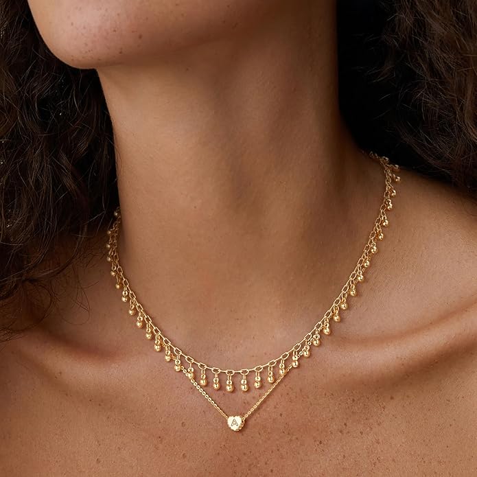 Tiny Gold Initial Heart Necklace-14K Gold Plated Handmade Dainty Letter Heart Necklace for Women Necklace Jewelry