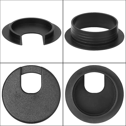 2" White Plastic Desk Grommet, HNBun 20 Pack Cable Wire Grommet Tidy Cable Hole Cover Organizers, Desk Cord Cable Hole Cover Grommet for Hide Office Desk Cords and Cables (50mm Mounting Hole Diameter)