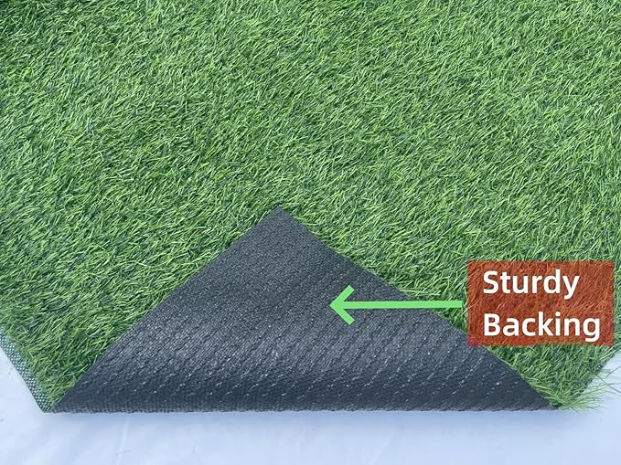 Artificial Grass Rug 11 ft x 42 ft, Synthetic Fake Grass Turf Mat for Indoor Outdoor Garden Home Decor, 0.8" Pile Height