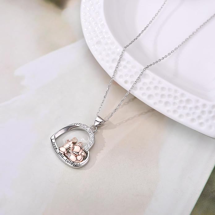Animal Necklace Cat/Fox/Otter/Sloth/Cow/Highland Cow/Koala Necklace Cute Animal Jewelry Gifts for Women