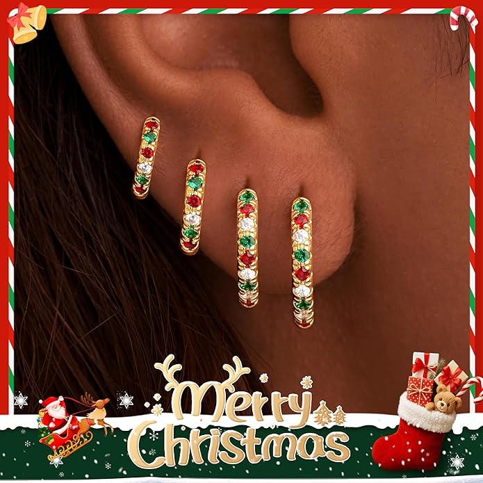 Small Gold Huggie Hoop Earrings Set for Women Men Hypoallergenic 14K Plated Stack Cartilage Earrings, Multiple Piercing Lightweight Mini Thin Cute Dainty Trendy Jewelry Set Christmas Gifts for Women