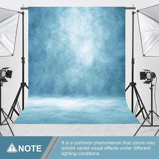 Abstract Professional Photography Backdrop for Portrait Photo Props Booth Background Photoshoot Studio with Polyester Fabric Roller Pocket on Top(8x10ft, Light Blue,No Stand)