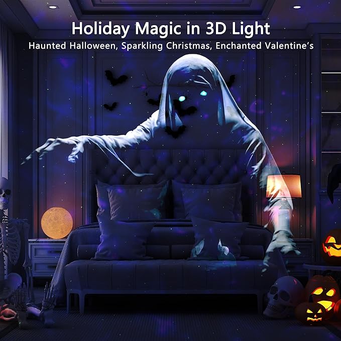 3D Galaxy Projector, AIRIVO 3D Visual Star Projector with 90 3D Scenes, Planetarium Projector with Bluetooth Speaker, Moving Stars, Night Light Projector for Room Decor, Kids Adults, Christmas Gifts