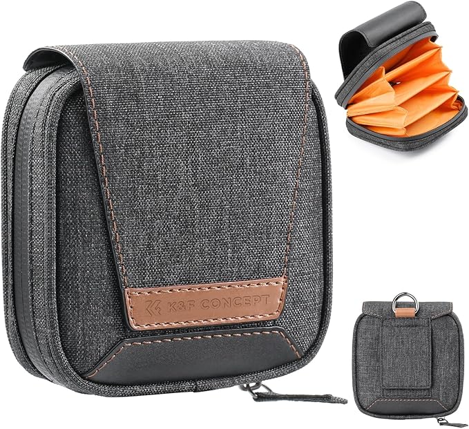 K&F CONCEPT 4 in 1 Basic Model Lens Filter Pouch Up to 95mm solar filter Pouch Case Camera Lens Filter Storage Wallet for ND UV CPL Filter Waterproof Filter Case