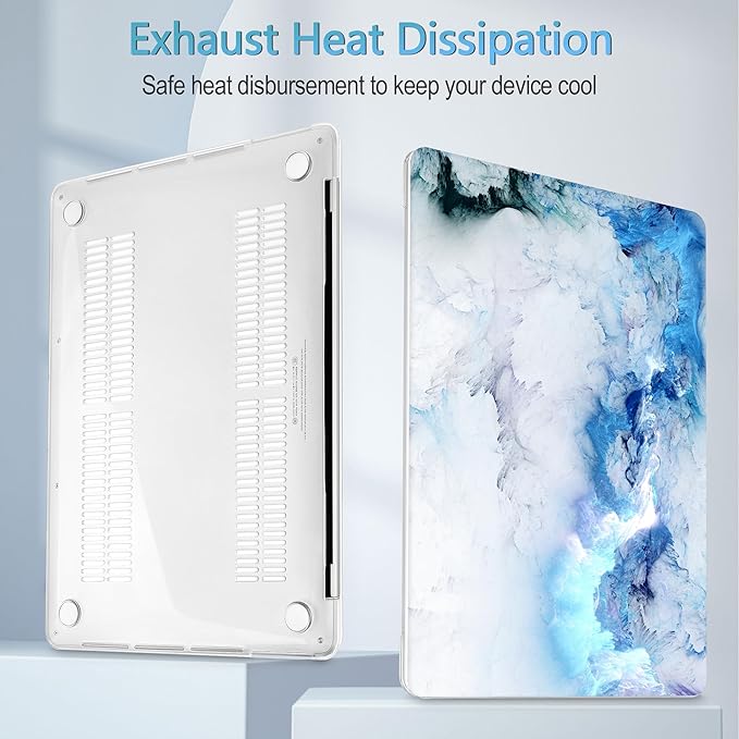 Mektron Case for MacBook Pro 16 inch A2141 (2020 2019 Release) with Touch bar & Touch ID, Ultra Thin Clear Hard Laptop Cover Keyboard Skin Screen Protector, Cloud & Lightning