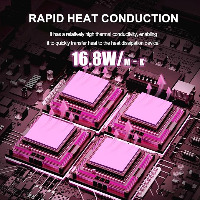 Maxtor Thermal Pad 16.8 W/mK,Thermal Pads for GPU/CPU/LED/Cooler,Excellent Heat Conduction，High Temperature Resistance (120 * 120 * 1.0mm（1pcs）)